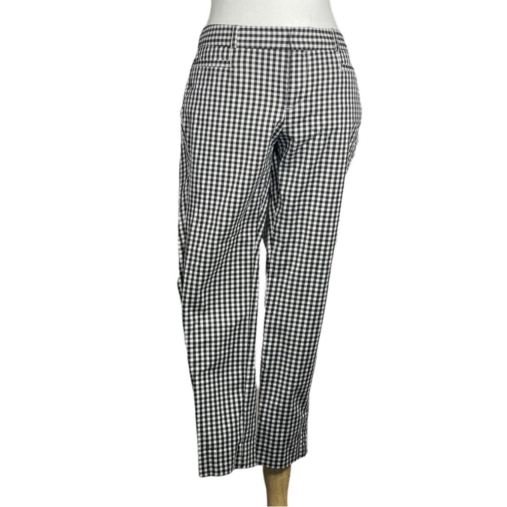 Banana Republic Black and White Gingham Cropped Pants